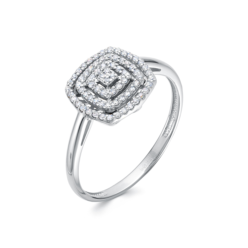 Inel din aur alb cu pietre Diamant