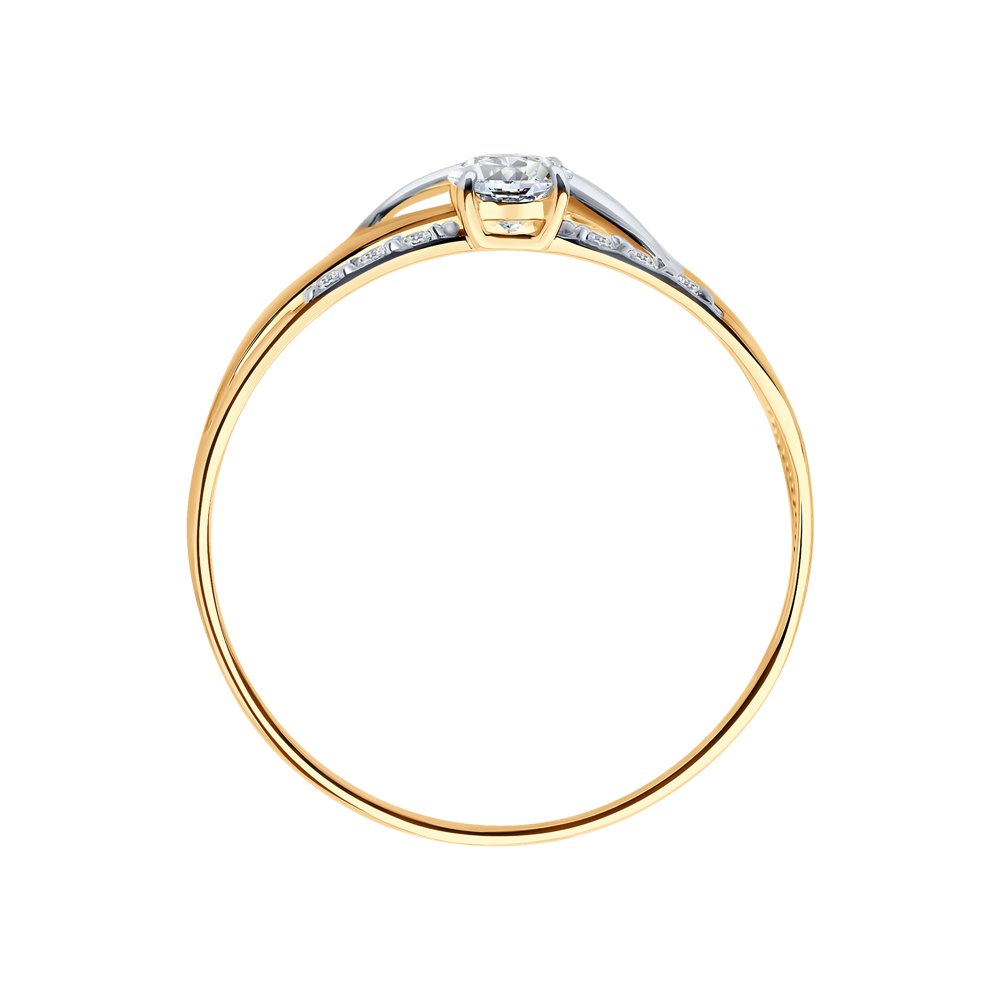 Inel din aur roșu cu pietre Cubic Zirconia Incolor