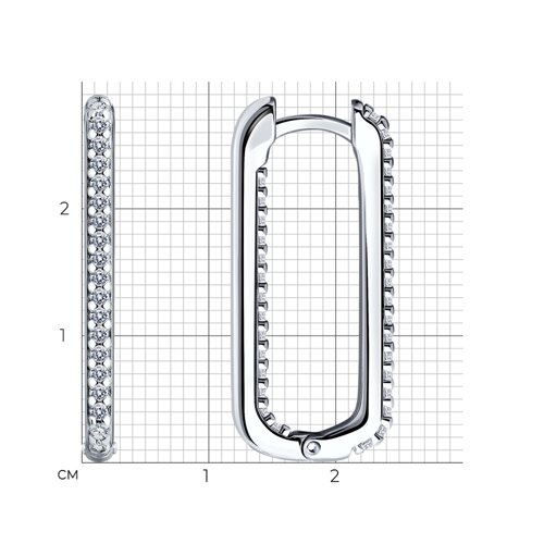 Cercei Creole din argint  cu pietre Cubic Zirconia Incolor