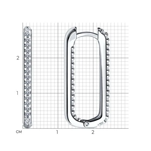 Cercei Creole din argint cu Cubic Zirconia Incolor