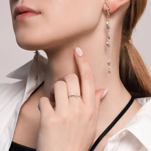 Cercei Pusete din argint cu Cubic Zirconia Incolor