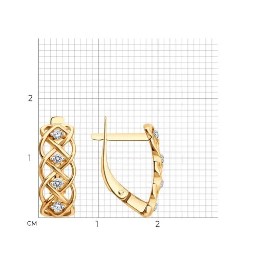 Cercei din aur roșu cu Cubic Zirconia Incolor