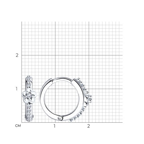 Cercei Creole din argint  cu pietre Cubic Zirconia Incolor