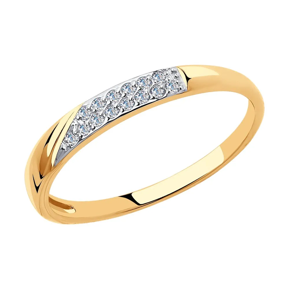 Inel din aur roșu cu Cubic Zirconia Incolor