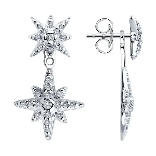 Cercei Pusete din argint cu Cubic Zirconia Incolor