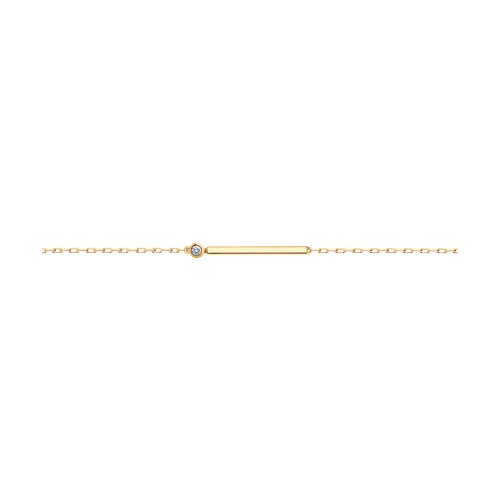 Brățară din aur roșu cu pietre Cubic Zirconia Incolor