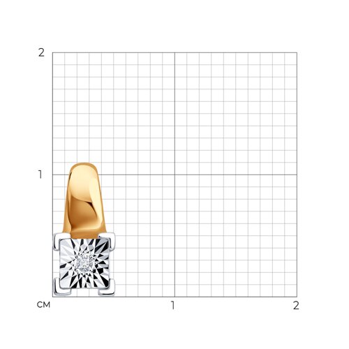 Подвеска из белого и красного золота с камнями Бриллиант