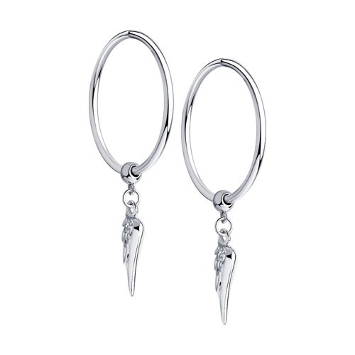 Серьги Конго из серебра без камней