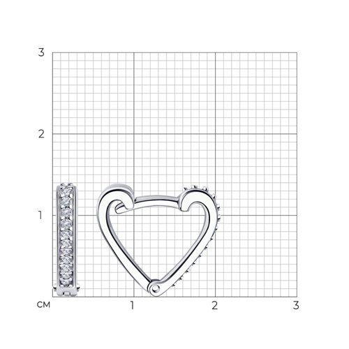 Cercei Creole din argint  cu pietre Cubic Zirconia Incolor