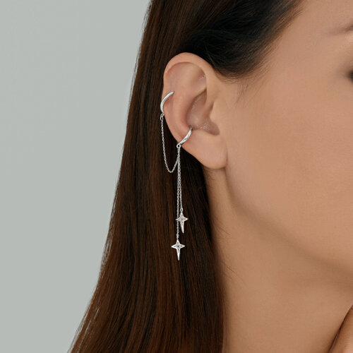 Cercel din argint  cu pietre Cubic Zirconia Incolor