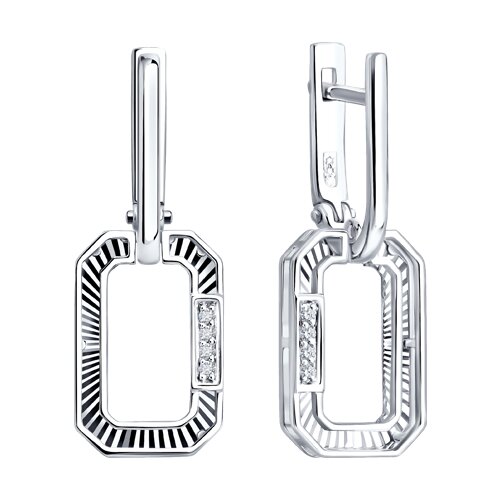 Cercei Suspendați din aur alb cu pietre Diamant