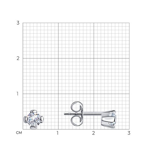 Cercei Pusete din argint  cu pietre Cubic Zirconia Incolor
