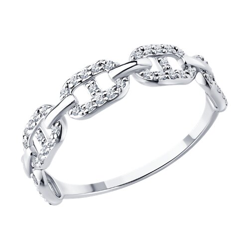 Кольцо из белого золота с камнями Бриллиант