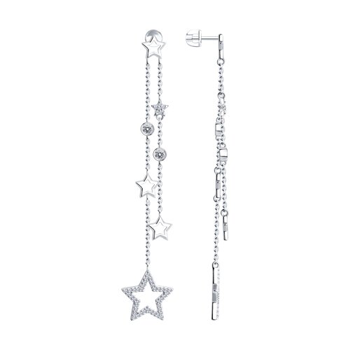 Cercei Pusete din argint  cu pietre Cubic Zirconia Incolor