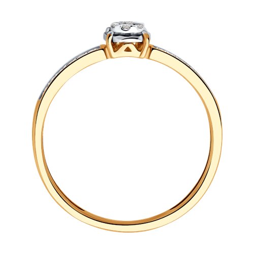 Inel din aur alb și roșu cu pietre Diamant