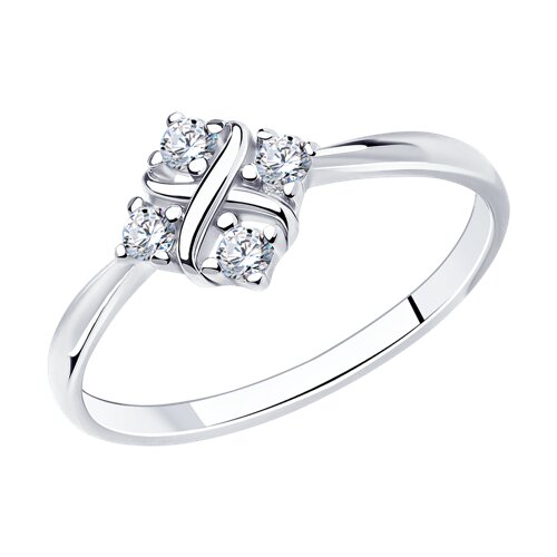 Inel din argint  cu pietre Cubic Zirconia Incolor