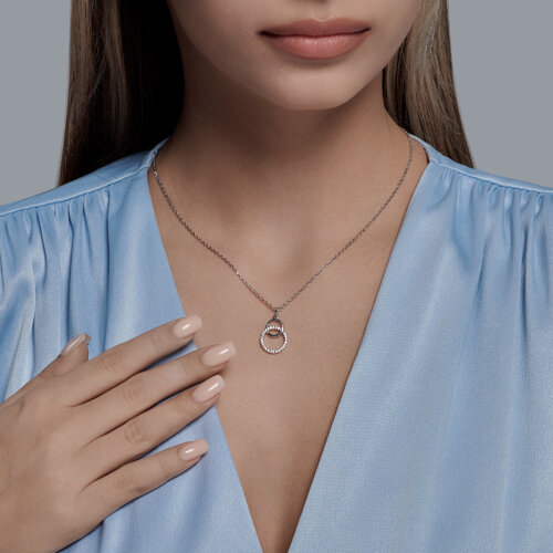 Pandantiv din argint  cu pietre Cubic Zirconia Incolor