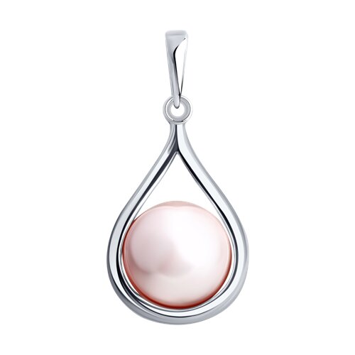 Подвеска из серебра с камнями Жемчуг Swarovski