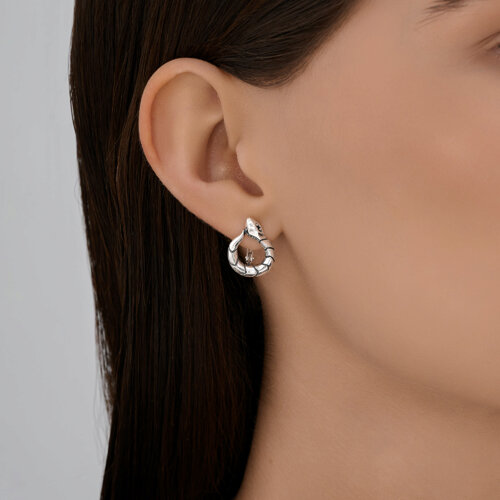 Cercei din argint  cu pietre Cubic Zirconia Negru