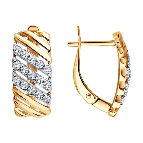 Cercei din aur roșu cu Cubic Zirconia Incolor