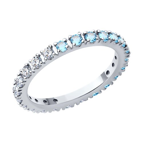 Inel din argint  cu pietre Cubic Zirconia Incolor, Topaz Swiss