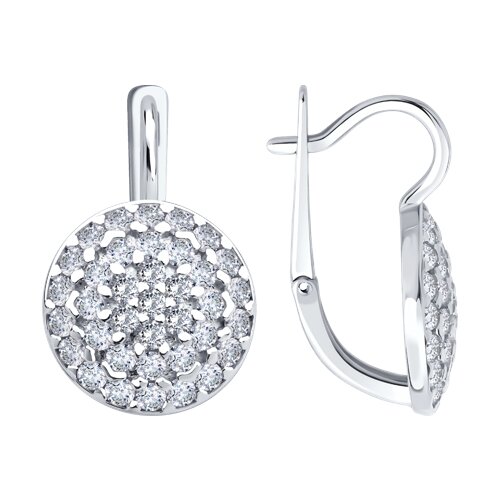 Cercei din argint  cu pietre Cubic Zirconia Incolor