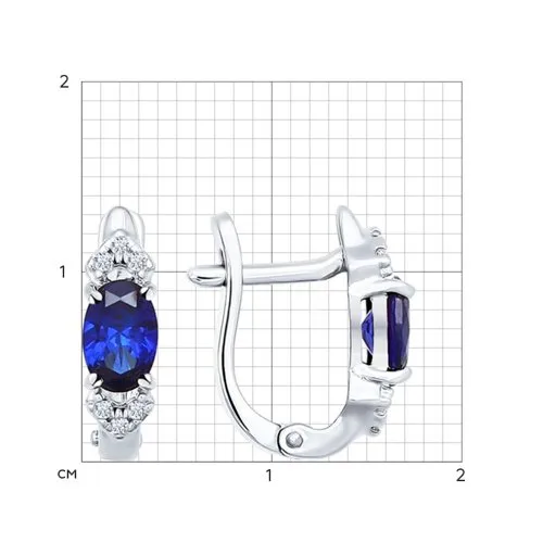 Cercei din argint cu Cubic Zirconia Incolor, Corindon