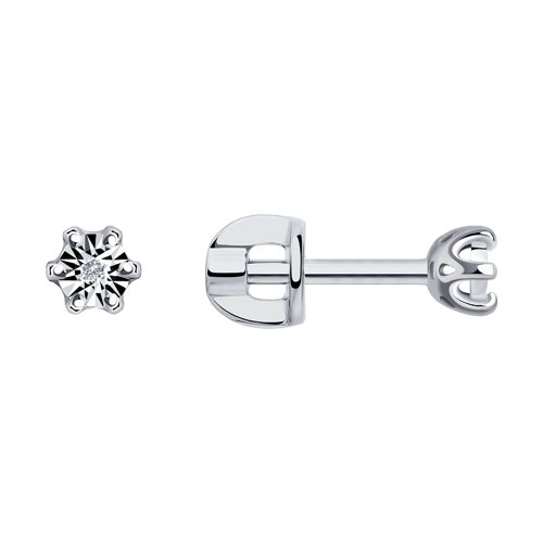 Cercei Pusete din argint  cu pietre Diamant