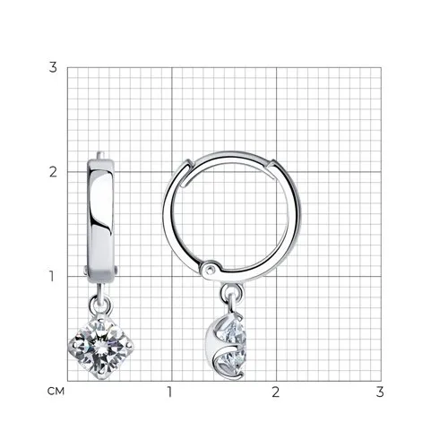 Cercei Creole din argint cu Cubic Zirconia Incolor