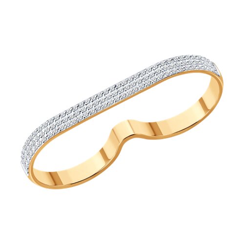 Кольцо из красного золота с камнями Бриллиант