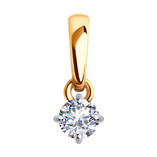 Подвеска из красного золота с камнями Фианит