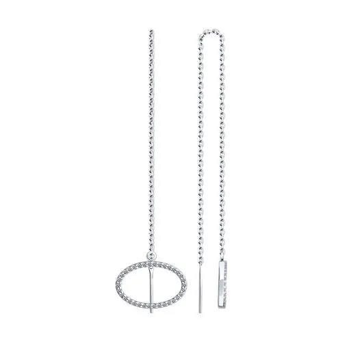 Cercei Lanț din argint cu Cubic Zirconia Incolor