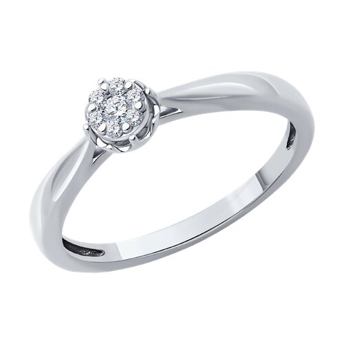 Кольцо из белого золота с камнями Бриллиант