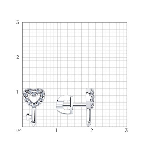 Cercei Pusete din argint  cu pietre Cubic Zirconia Incolor