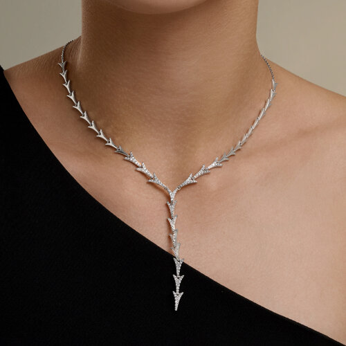 Colier din argint  cu pietre Cubic Zirconia Incolor