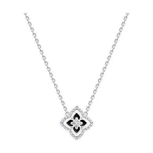 Colier din argint cu Cubic Zirconia Incolor, Emailare