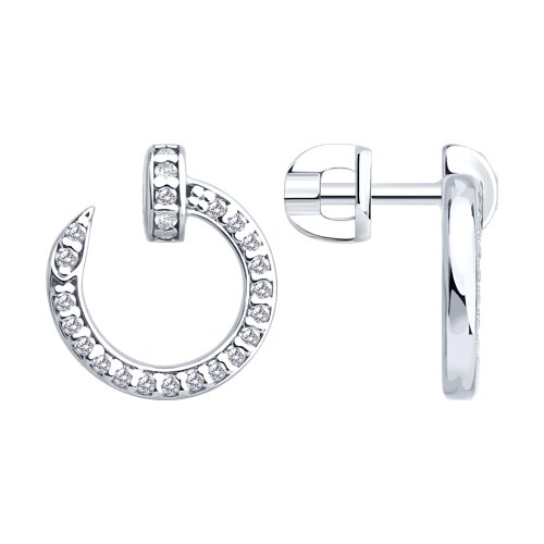 Cercei Pusete din argint  cu pietre Cubic Zirconia Incolor