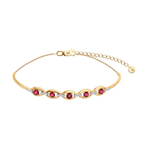 Brățară din aur roșu cu pietre Diamant, Rubin