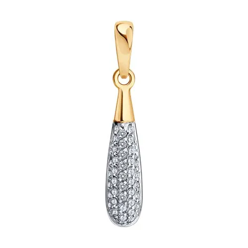Pandantiv din aur roșu cu Cubic Zirconia Incolor