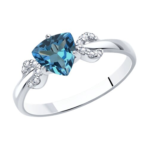 Inel din argint  cu pietre Cubic Zirconia Incolor, Topaz London