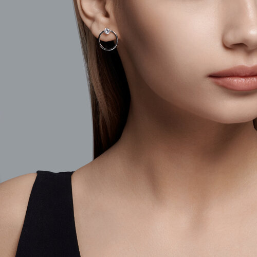 Cercei Pusete din argint  cu pietre Cubic Zirconia Incolor