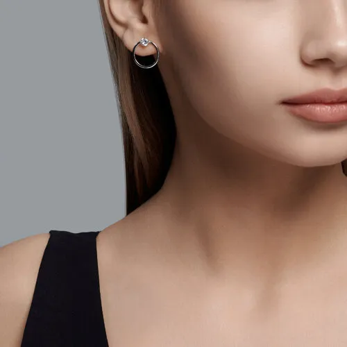 Cercei Pusete din argint cu Cubic Zirconia Incolor