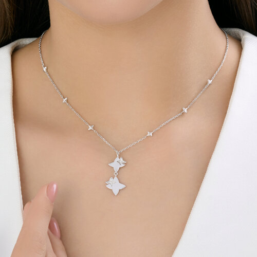 Colier din argint  cu pietre Cubic Zirconia Incolor