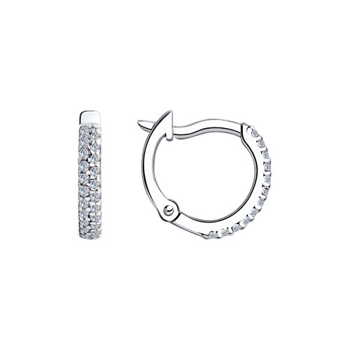 Cercei din argint  cu pietre Cubic Zirconia Incolor