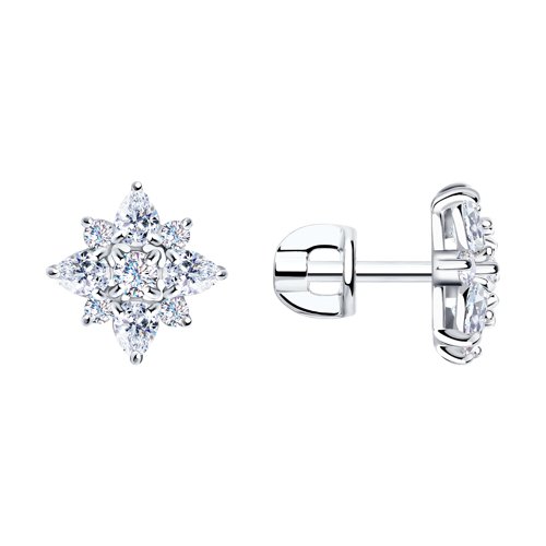 Cercei Pusete din argint  cu pietre Cubic Zirconia Incolor