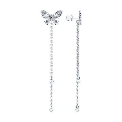 Cercei Pusete din argint  cu pietre Cubic Zirconia Incolor