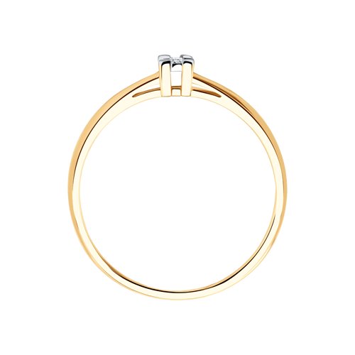 Inel din aur alb și roșu cu pietre Diamant