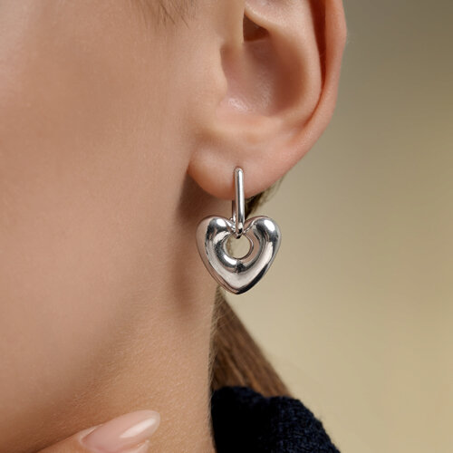 Cercei Creole din argint  fără pietre