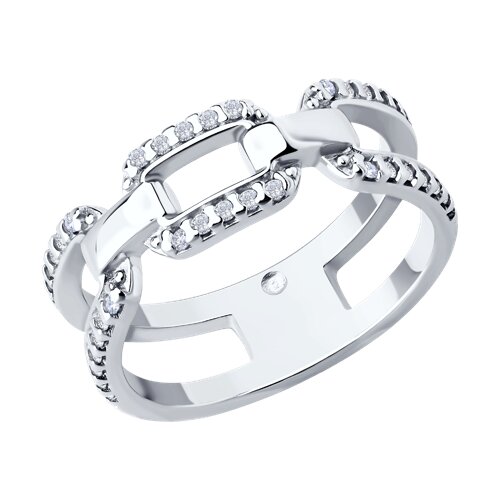 Inel din argint  cu pietre Cubic Zirconia Incolor