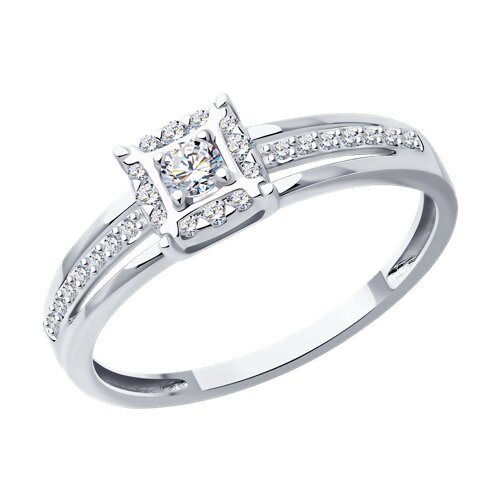 Inel din aur alb cu pietre Diamant